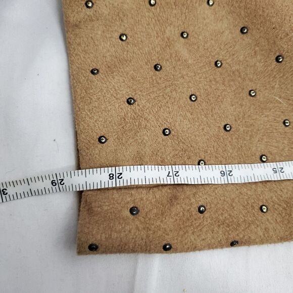 VINTAGE 80s/90s CACHE pants tan high waist textured dot pull‎ on M - Picture 8 of 12